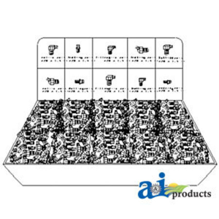A & I PRODUCTS Standard Grease Fitting Assortment 7" x3.5" x1.5" A-GFA1